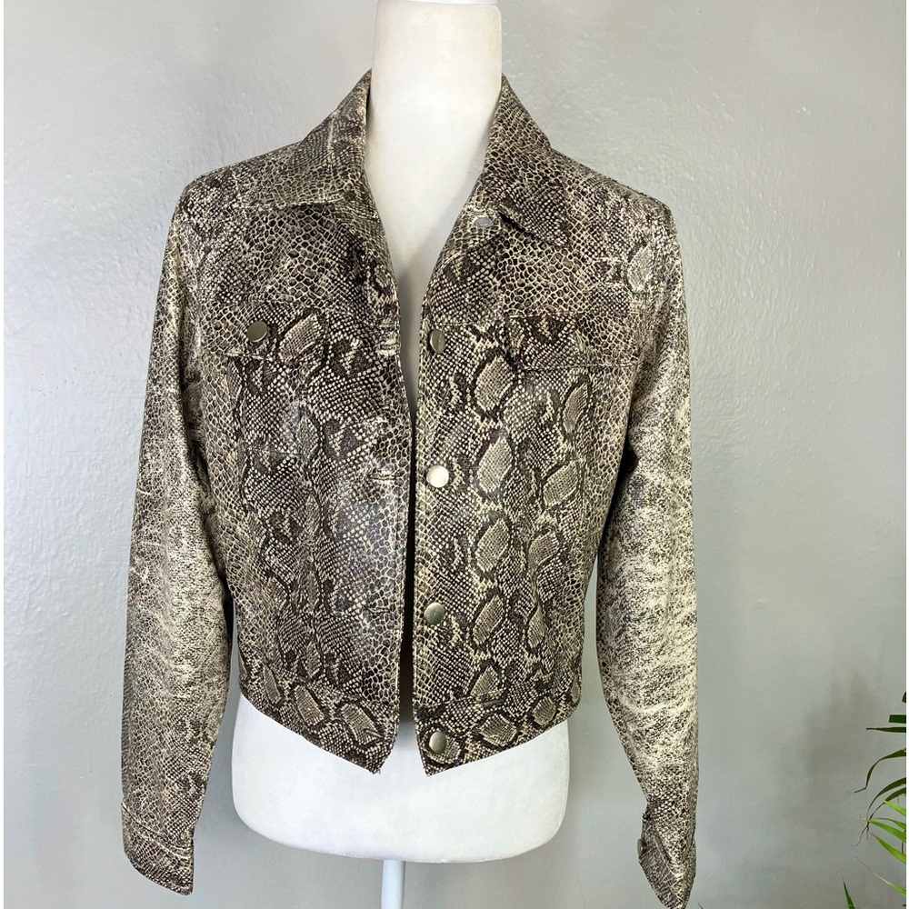 Distressed snake skin jacket